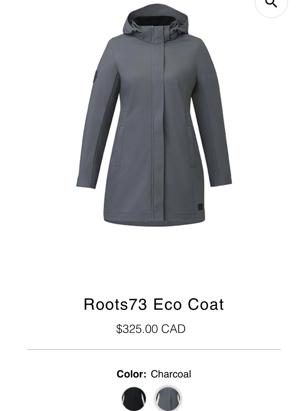 Roots Charcoal Women's Trench Coat with Hood condition new
